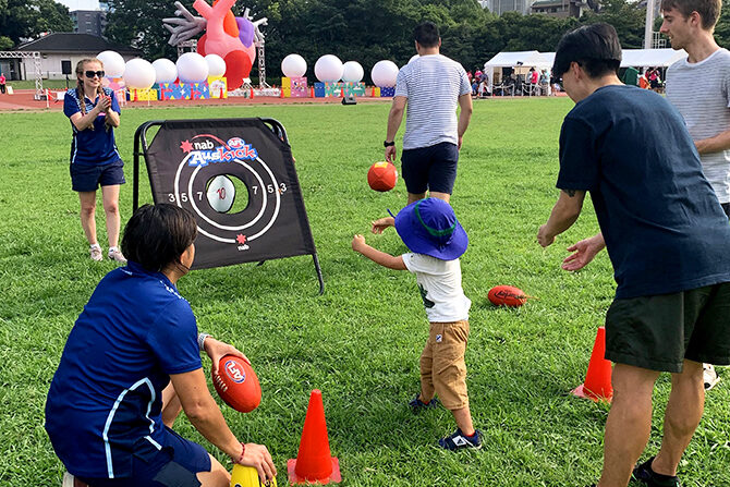オーストラリアンフットボール体験